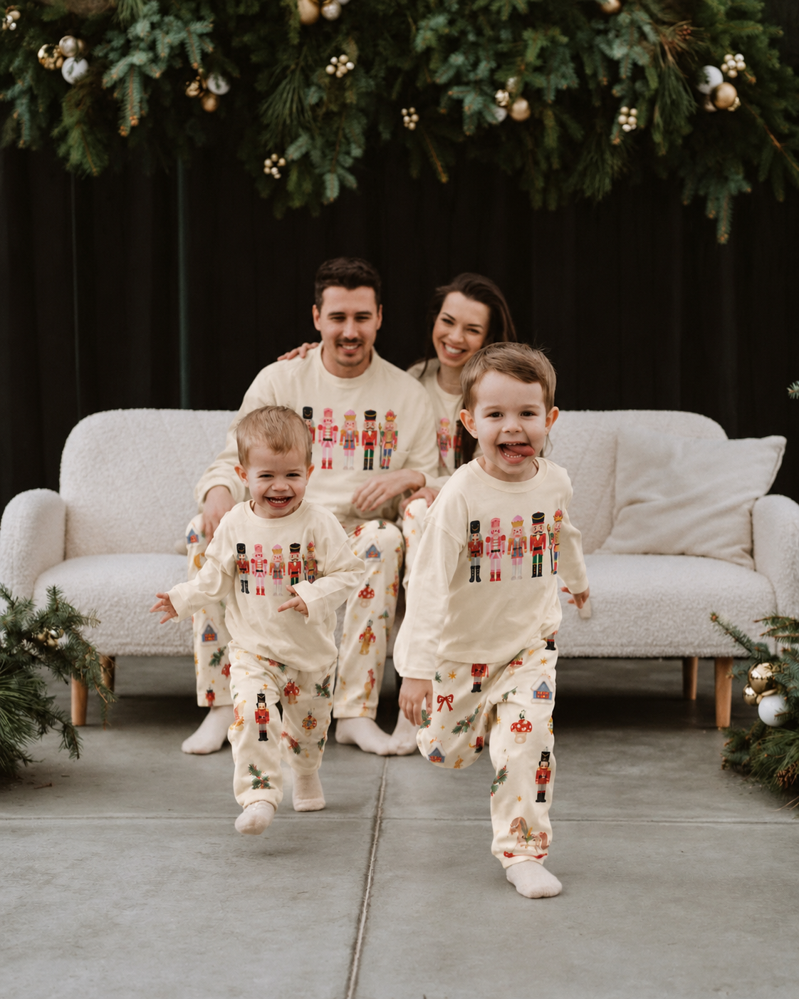 Nutcrackers Art-Family Matching Christmas Pajamas