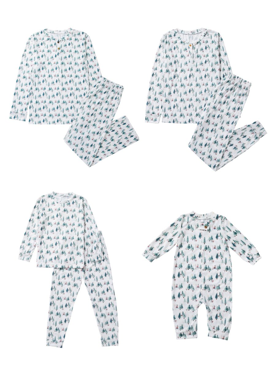 Leafy Dreams - Family Matching Christmas Pajamas - Merryreindeer