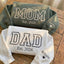 Custom Embroidered Mom Dad Sweatshirt with Name On Sleeve | Mother's Day