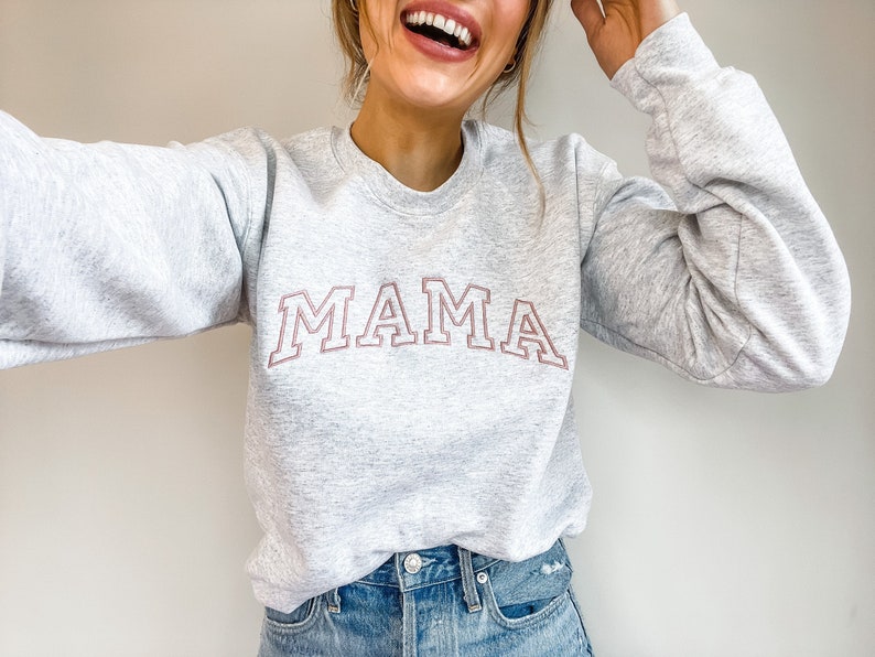 Custom Embroidered Mama Sweatshirt | Mother's Day Gift