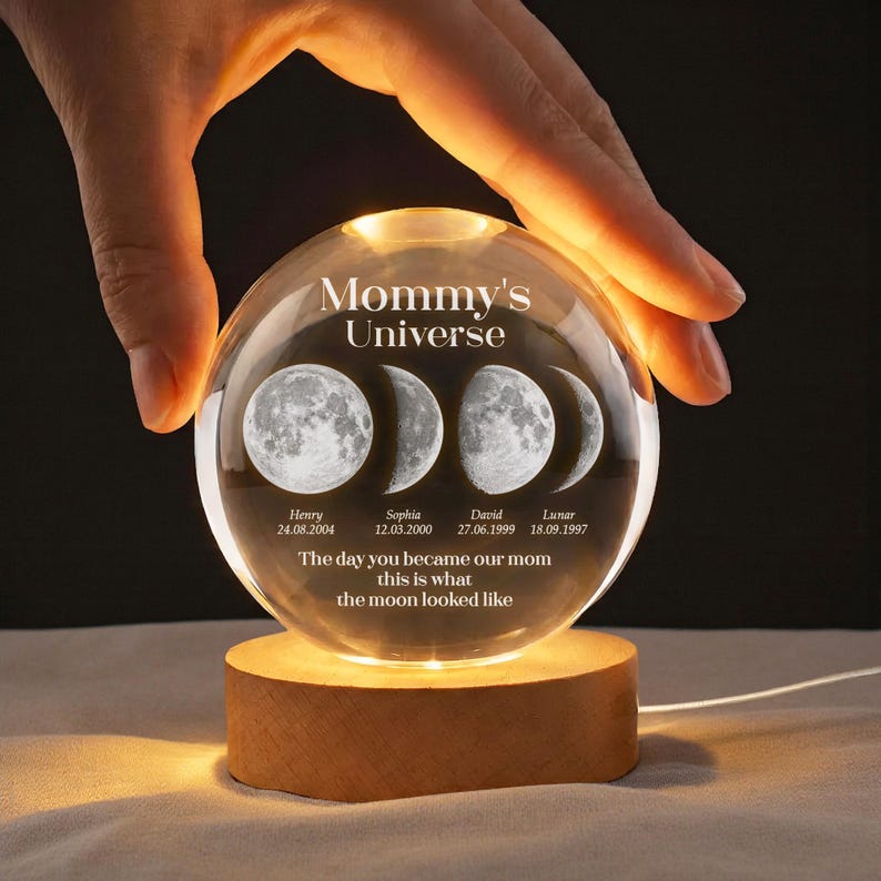 Personalized Mommy's Universe Crystal Ball Night Light | Mother's Day Gift