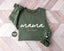 Personalized Mom and Est. Date Heat Transfer Print Sweatshirt with Kids Name on Sleeve | Mother's Day Gift