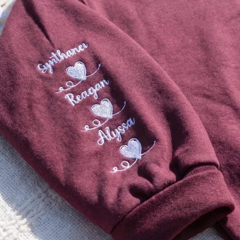 Custom Embroidered Mama Quarter Zip Sweatshirt with Names | Mother's Day Gift