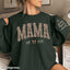 Custom Leopard Mama Heat Transfer Print Sweatshirt With Kid Name On Sleeve | Mother's Day Gift