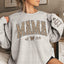 Custom Leopard Mama Heat Transfer Print Sweatshirt With Kid Name On Sleeve | Mother's Day Gift