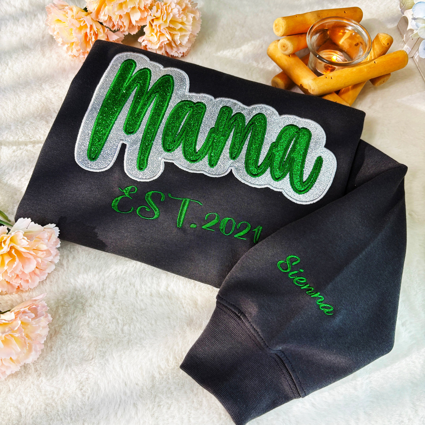 Custom Glitter Mama/Grandma Applique Sweatshirt /Hoodie | Mother's Day Gifts for Mom