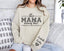 This Mama Wears Her Heart On Her Sleeve-Custom Sweatshirt With Kids Name