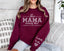 This Mama Wears Her Heart On Her Sleeve-Custom Sweatshirt With Kids Name
