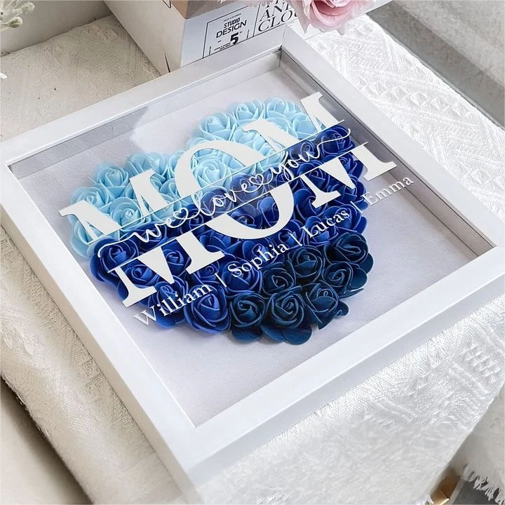 Mum We Love You - Personalized Flower Shadow Box | Mother’s Day gift