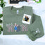 Custom Girl Mom with Embroidered Portrait from Photo and Kids Name Sweatshirt | Mother's Day Gift