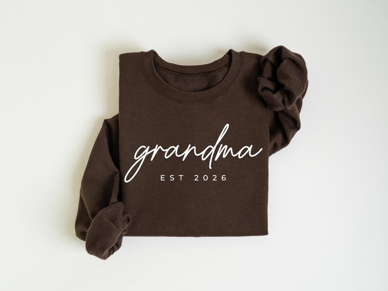 Personalized Grandma Est Heat Transfer Print Sweatshirt | Gift for Grandmother
