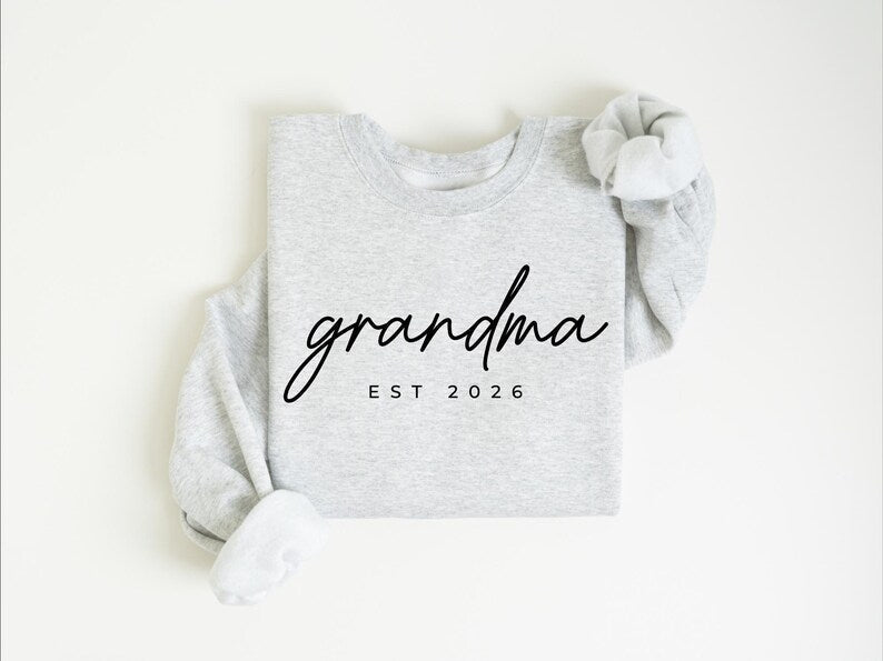Personalized Grandma Est Heat Transfer Print Sweatshirt | Gift for Grandmother