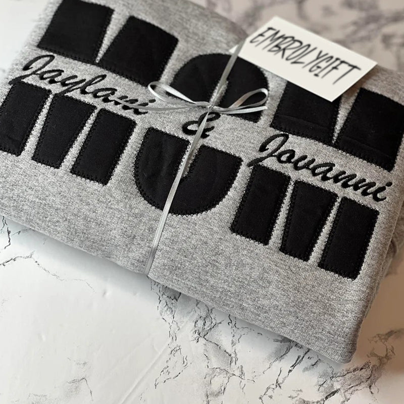 Custom Personalized Embroidered Sequin Mom Sweatshirt