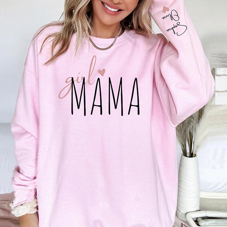 Personalized Girl Mama Sweatshirt, Custom Mom Of Girls Hoodie