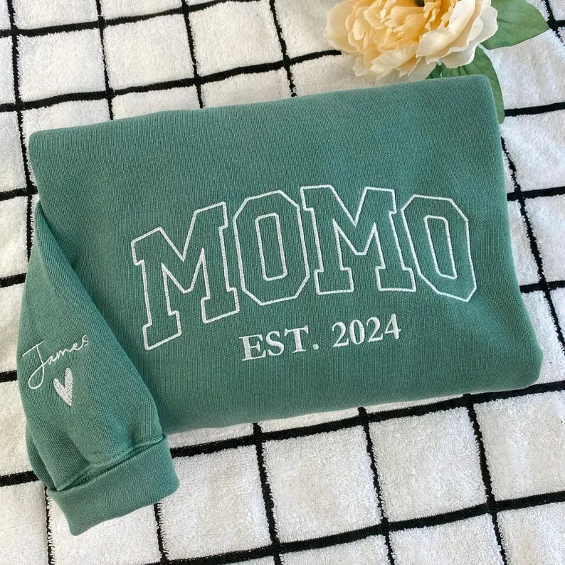 Custom Embroidered Comfort Camo & Leopard Colors Grandma and Grandpa Sweatshirt, Gift for Grandma/Grandpa