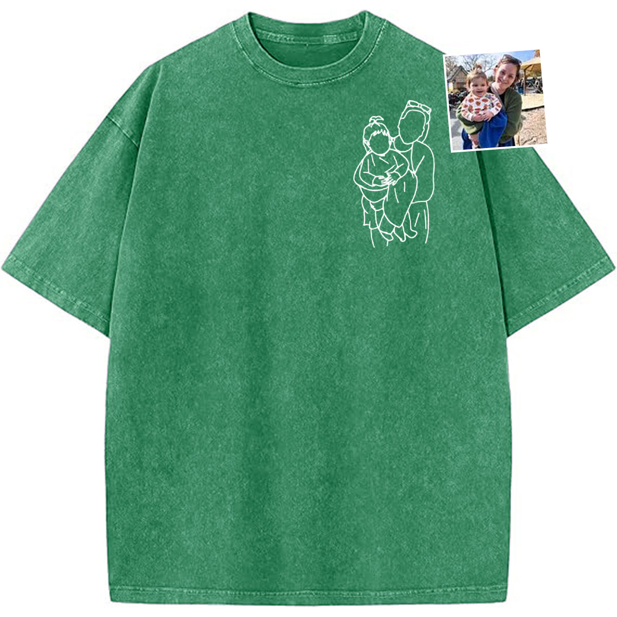 Custom Mama,Mom Portrait Embroidered Washed Sweatshirt | Mother's Day Gift