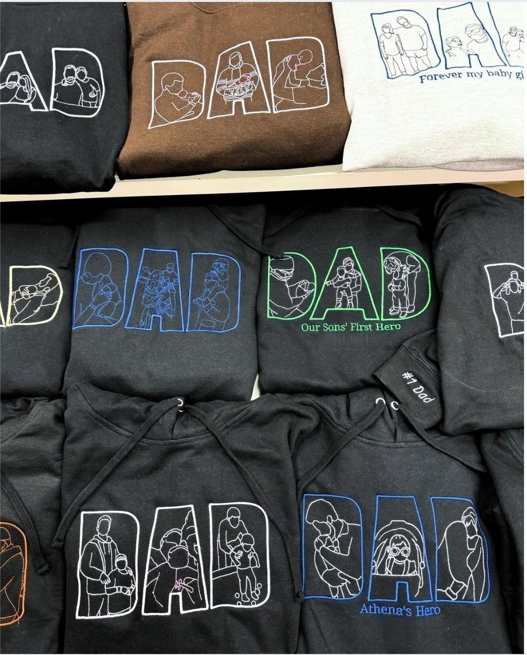 Custom Papa,Dad Ever -Embroidered Sweatshirt For Father's Day - Gifts for Dad, Papa, Daddy and Grandpa
