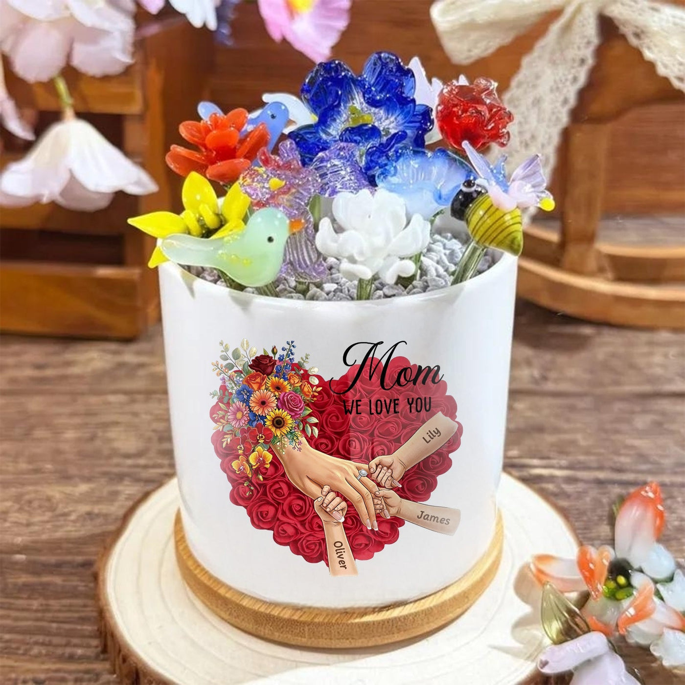 Personalized Plant Pot-Personalized Mom Holding Hands|Best Mother's Day Gift– Timeless Gift for Every Home