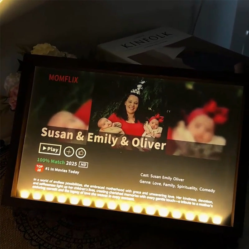 🎬 MOM/MUMFLIX Personalized Mother’s Day Photo Light Frame