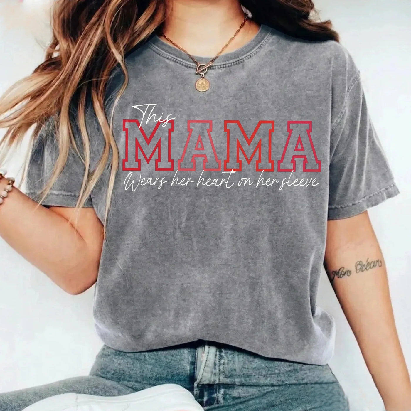 Wear Your Heart on Your Sleeve – Personalized Mama Washed Sweatshirt with Kids’ Names