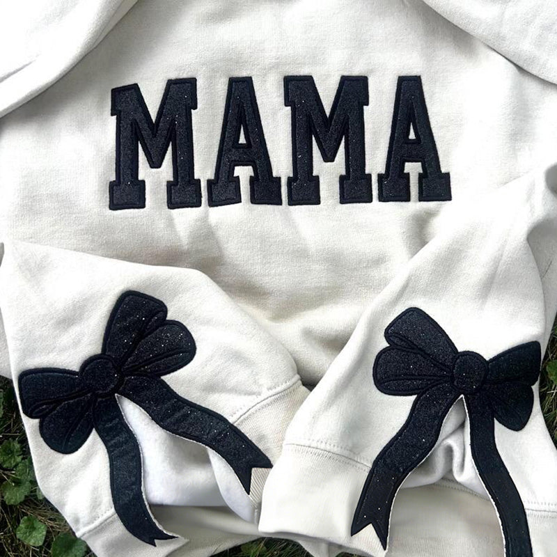 Custom Viral Side Bow Glitter MAMA Sweatshirt | Mother's Day Gifts
