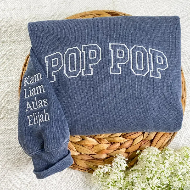 Custom Embroidered Comfort Camo & Leopard Colors Grandma and Grandpa Sweatshirt, Gift for Grandma/Grandpa