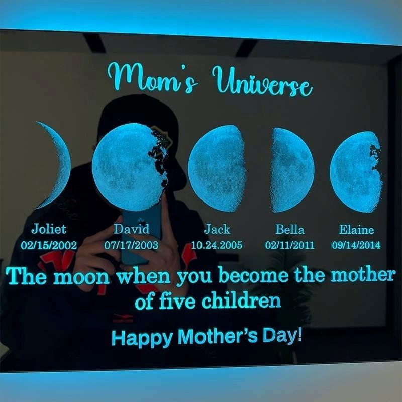 Custom Led Mirror Light Frame With Text And Date-Mum's Universe