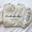 Custom Puff Print Sweatshirt Est Year with Kids Names on Sleeve | for Mama and Grandma Gift
