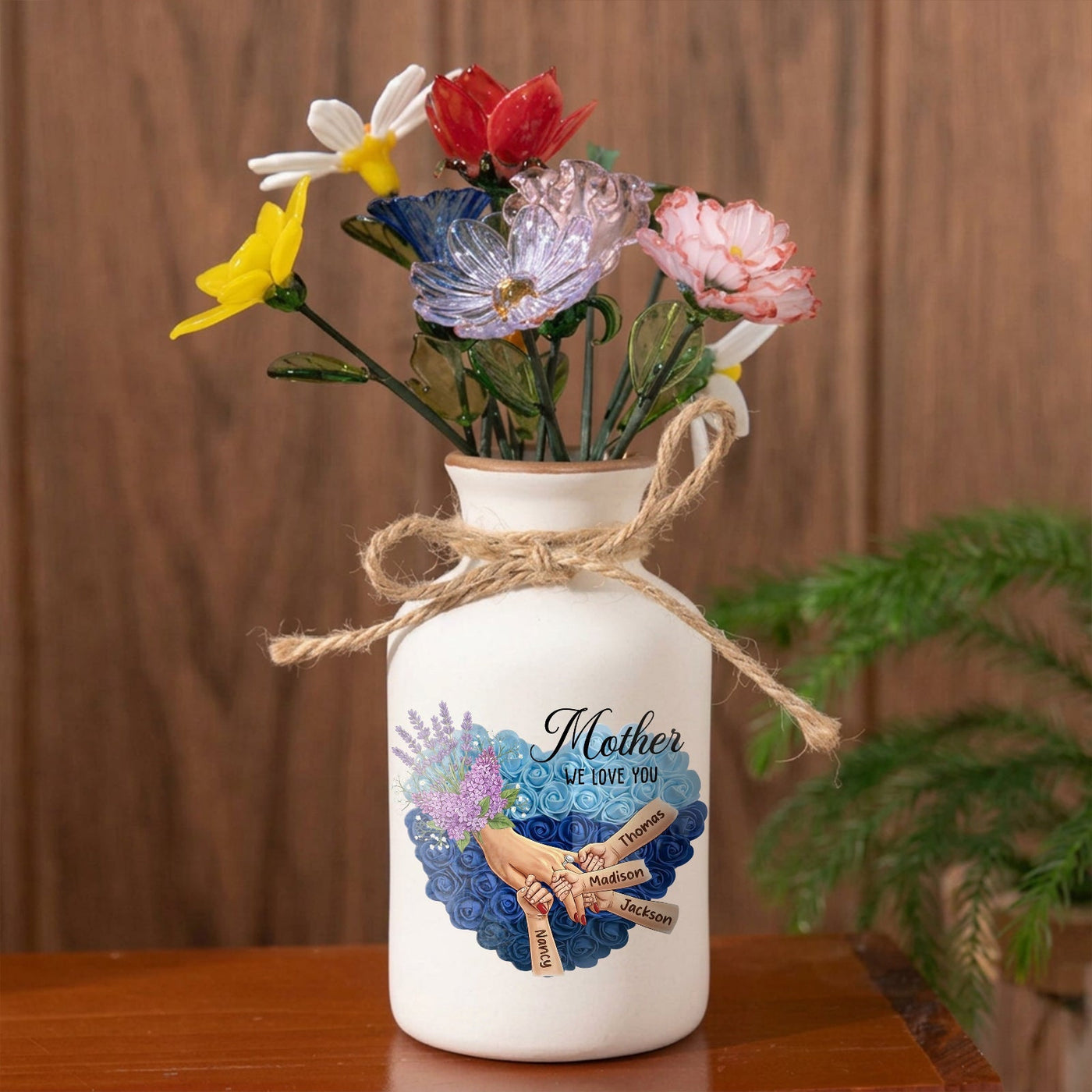 Personalized "Lavender" Vase-Personalized Mother Holding Hands|Best Mother's Day Gift– Timeless Gift for Every Home