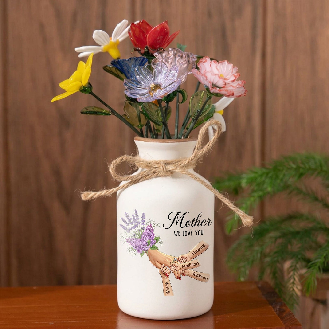 Personalized "Lavender" Vase-Personalized Mother Holding Hands|Best Mother's Day Gift– Timeless Gift for Every Home