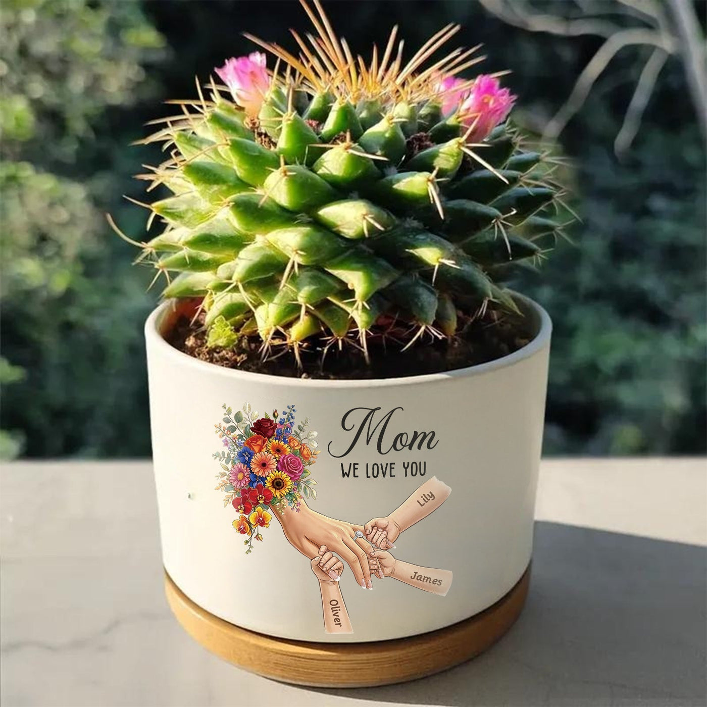 Personalized Large Plant Pot-Personalized Mom Holding Hands|Best Mother's Day Gift– Timeless Gift for Every Home