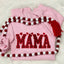 Custom Hearts Glitter Embroidered Nickname Applique Sweatshirt
