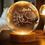 Dad & Me Fist Bump Crystal Ball Lamp - Personalized LED Night Light for Dad, Daddy, Papa, Father