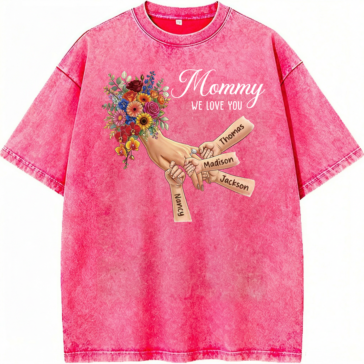 Custom Mommy Holding Hands Vintage Washed Sweatshirt | Mother's Day Gift
