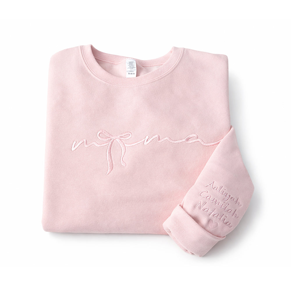 Custom "Bow Mama" Embroidered Sweaters | Mother's Day Gifts