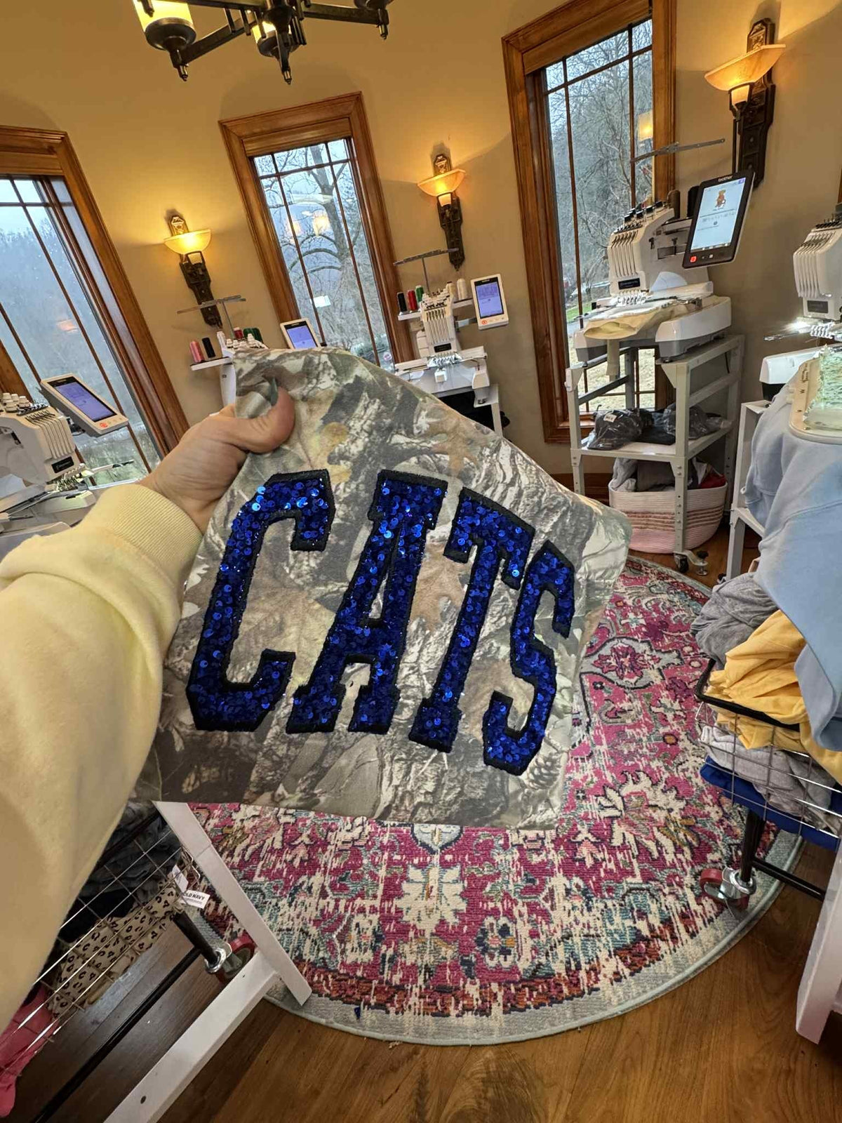 Custom Sequin MAMA Sweatshirt Personalized Glitter Letters Vintage Style Mother’s Day Gift for Mom