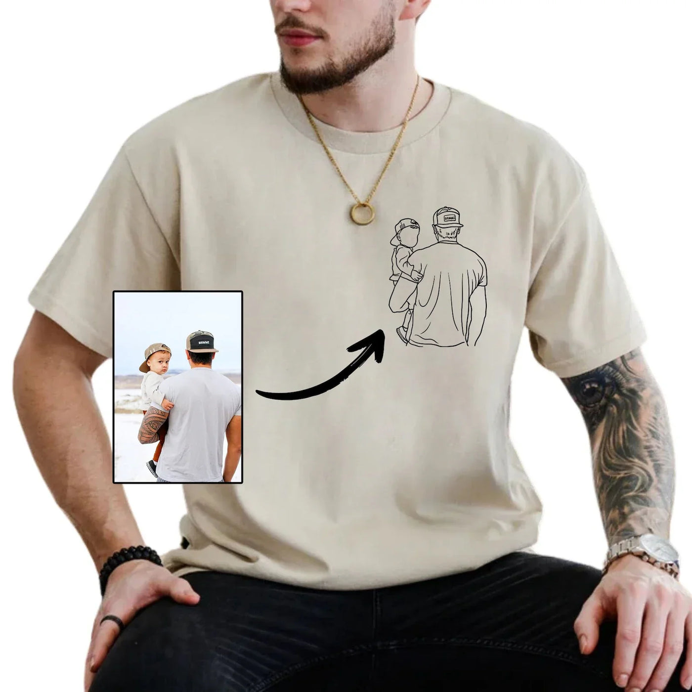 Dad and me-Custom Photo Shirt For Dad,Gift for Papá