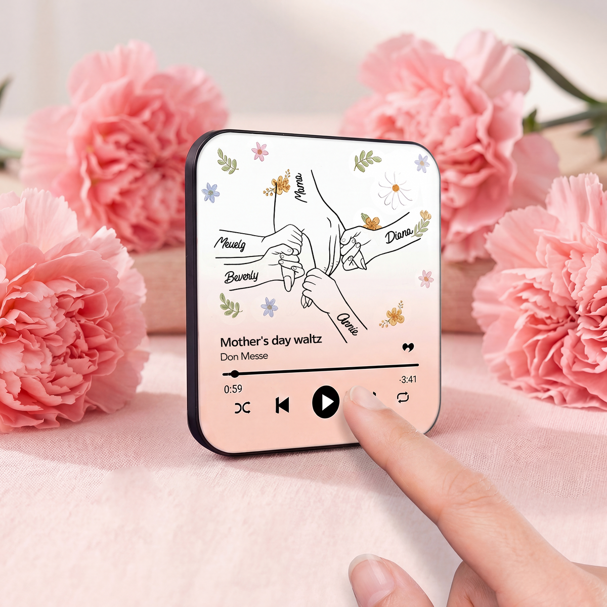 Personalised Hand-in-Hand Music Fridge Magnet | Mother's Day Gifts