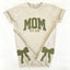 Custom Trendy and Cute Mama Embroidered Glitter Side Bow Washed Sweatshirt | Mother's Day Gift