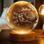 Dad & Me Fist Bump Crystal Ball Lamp - Personalized LED Night Light for Dad, Daddy, Papa, Father