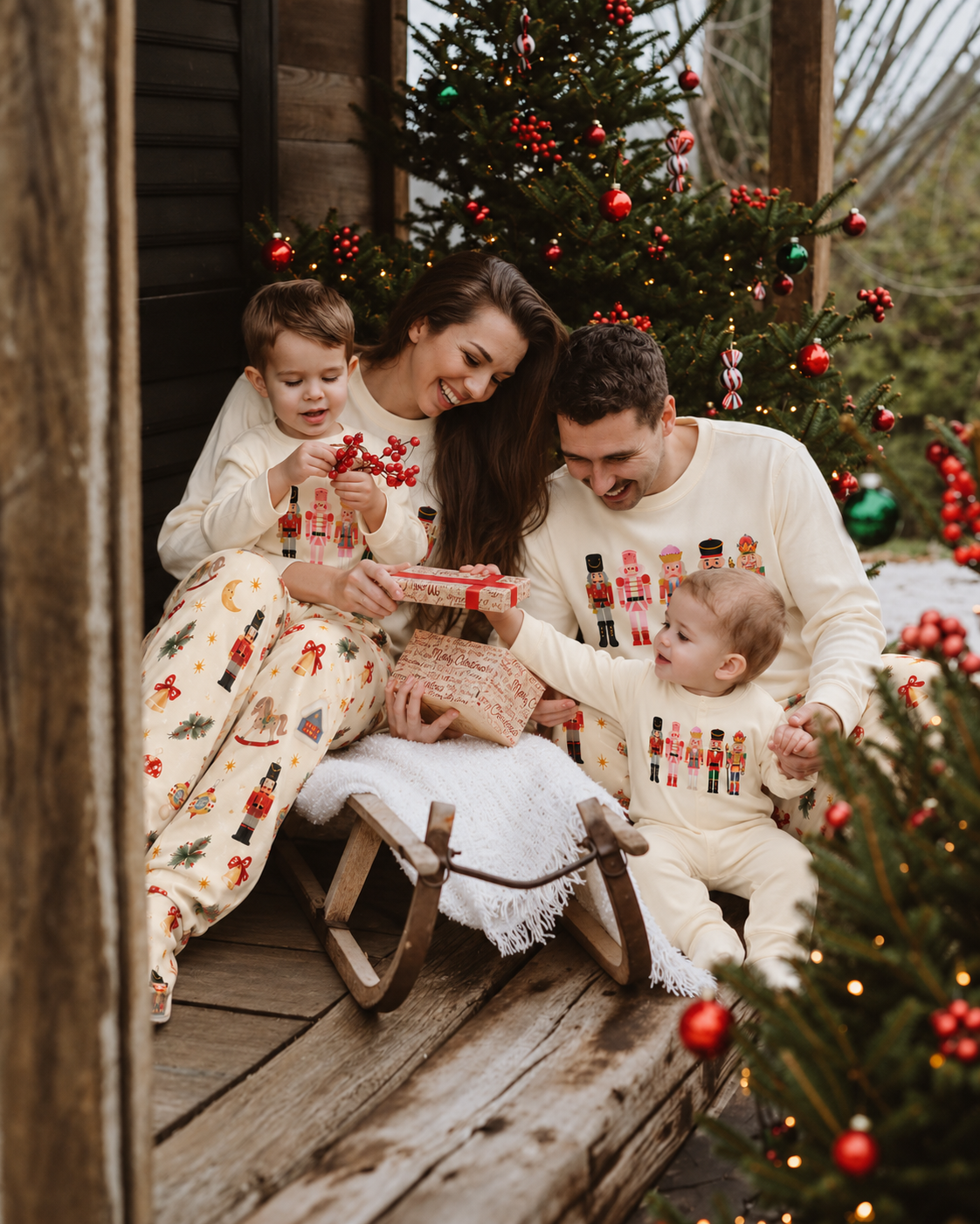 Nutcrackers Art-Family Matching Christmas Pajamas