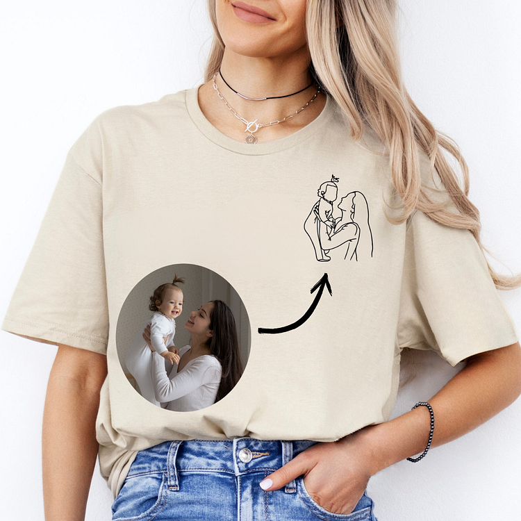 Custom Mom and me Photo Shirt For Mom | Family Gift for Mama