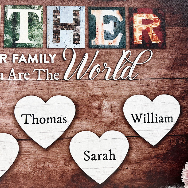 Personalized You Are The World Custom Names Canvas | Mother's Day Gifts
