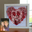Custom Personalized Heart Line Art Flower Shadow Box | Mother's Day, Birthday Gift