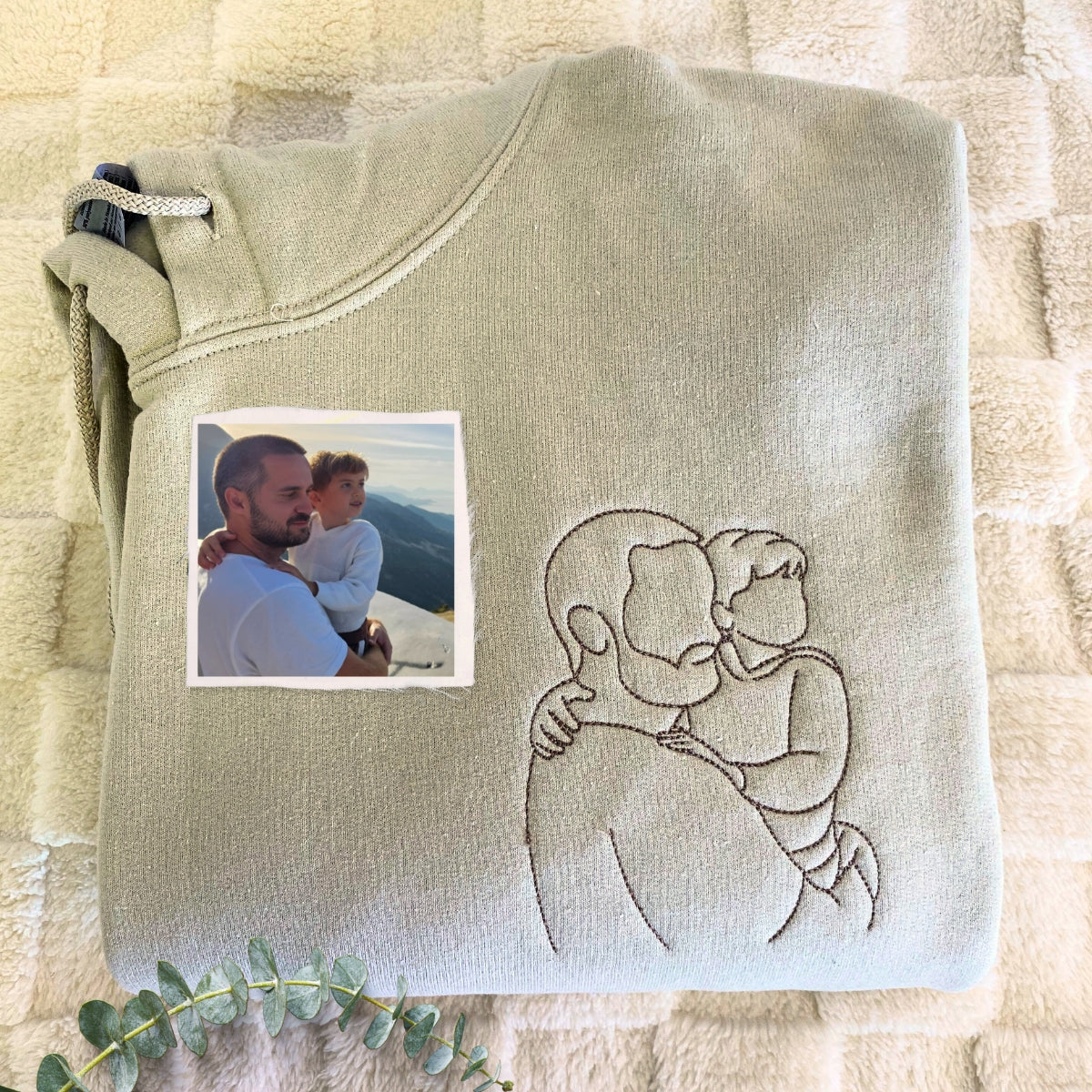 Custom Embroidered Photo Portrait Sweatshirt Gift for papà,papá,pai