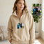 Custom Family Portrait From Photo Embroidered Quarter Zip Sweatshirt | Mother's Day Gift