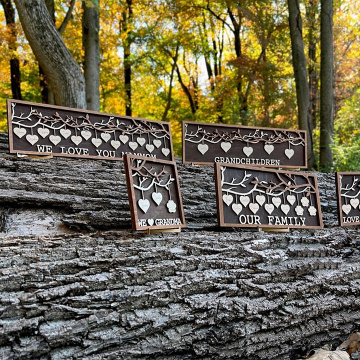 Family Tree Hanging Heart 3D Wall Hanging Decoration or Gift with Stand | Perfect for Mothers Day | Fathers Day