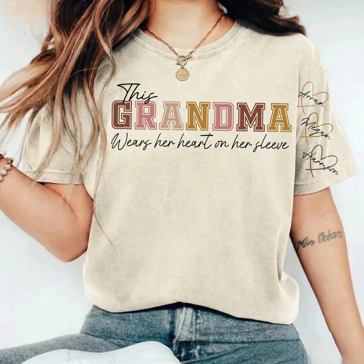 Wear Your Heart on Your Sleeve – Personalized Mama Washed Sweatshirt with Kids’ Names