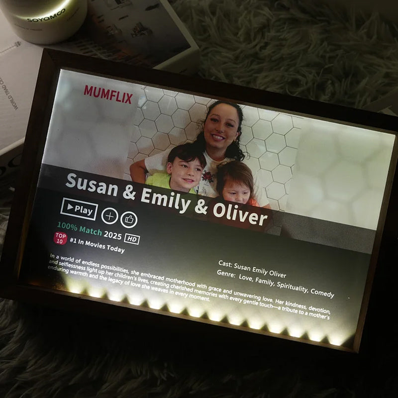 🎬 MOM/MUMFLIX Personalized Mother’s Day Photo Light Frame