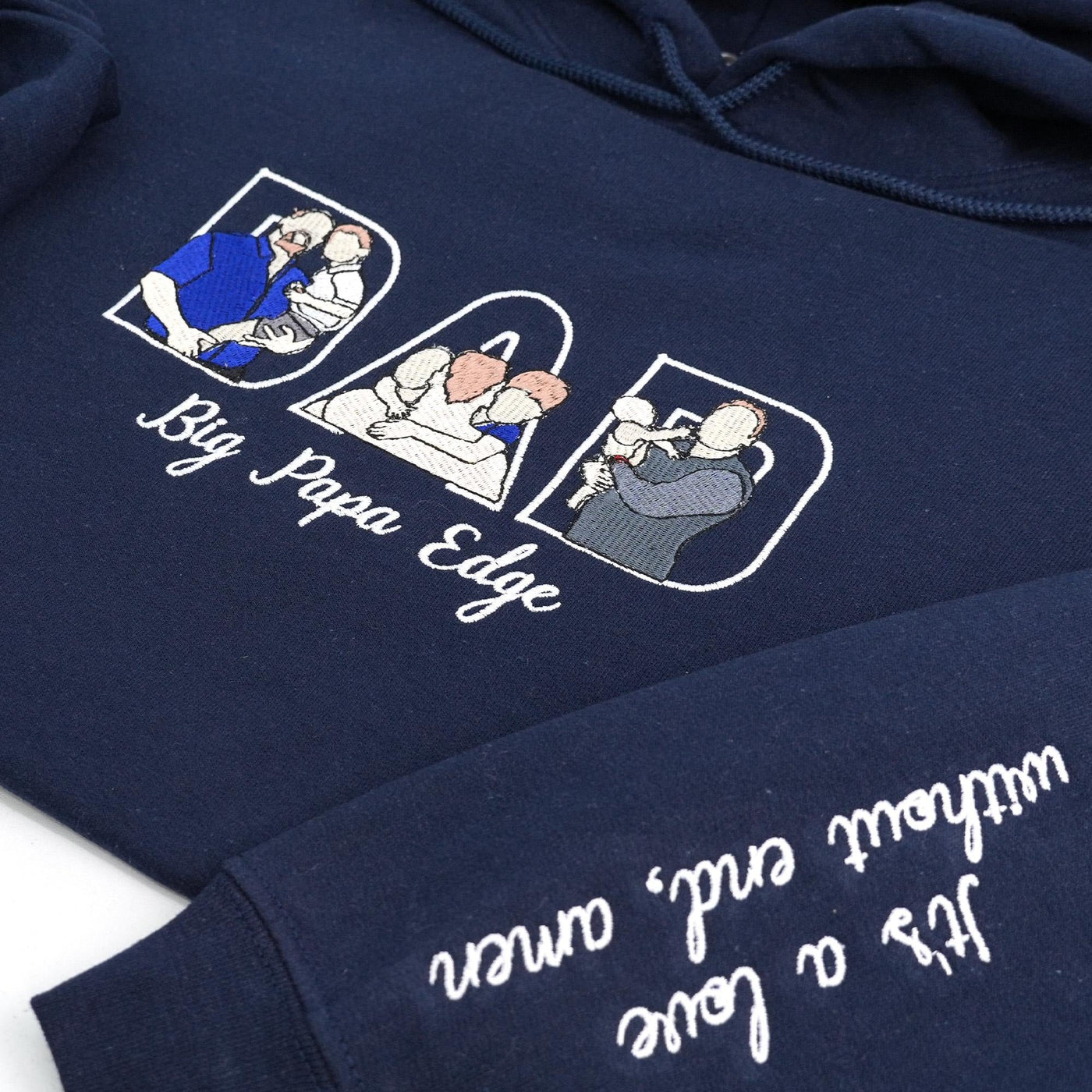 Custom Comic Photo Embroidered #Dadlife Shirt Sweatshirt Hoodie Father's Day Gift For Dad